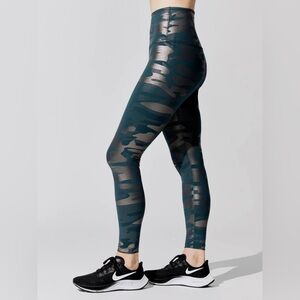 Beyond Yoga Green Camo High Waisted Midi Legging